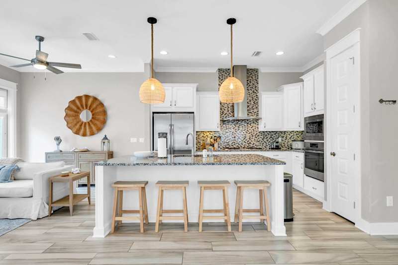 Fully stocked gourmet kitchen