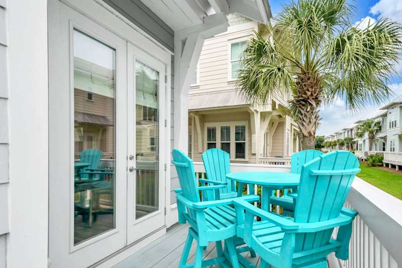 enjoy morning coffee on the private patio