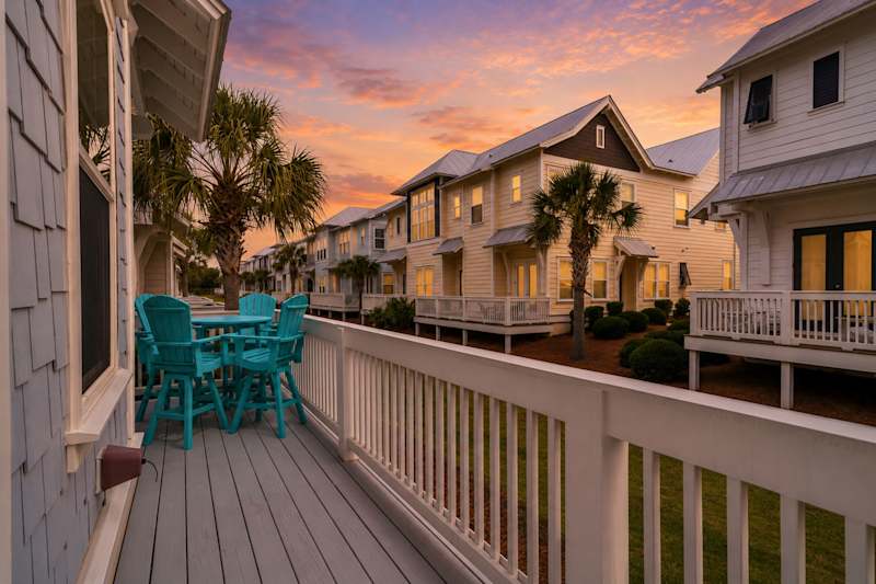 Private patio seating, perfect for the 30a sunsets