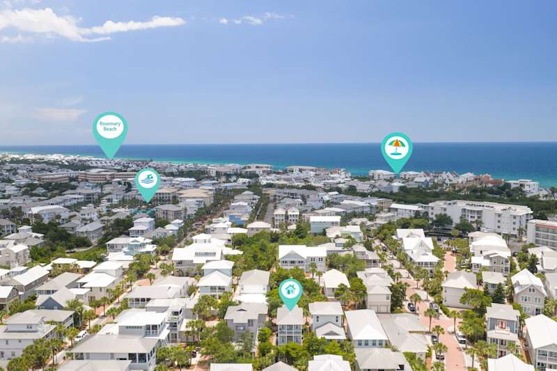 Home is centrally located from the pool, private beach access, and Rosemary Beach