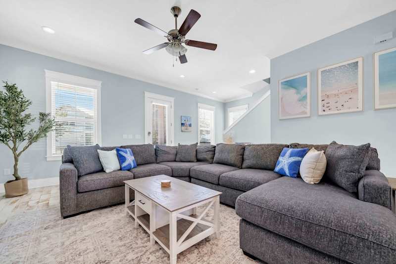 Living room seating for all with smart tv
