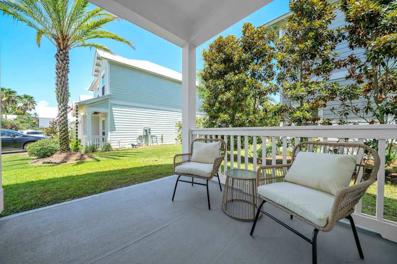 Private patio with seating