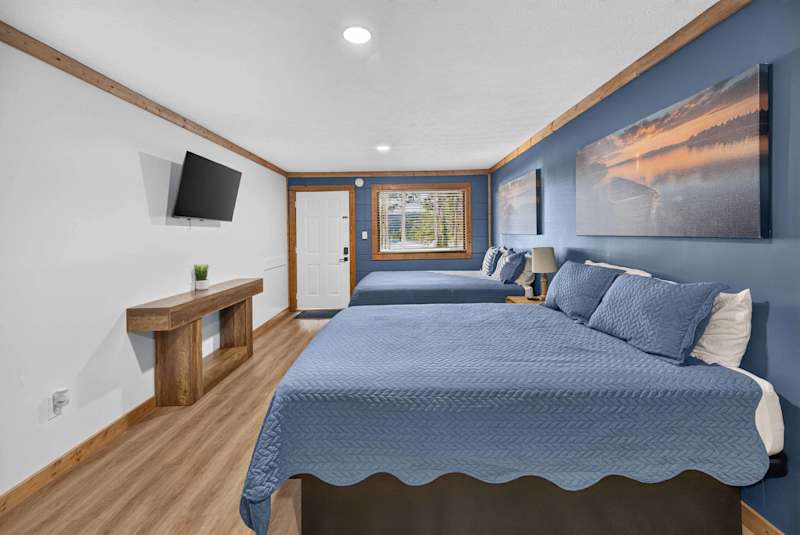 Rooms 1-12 at Little River Marina. Two queen beds in each room.