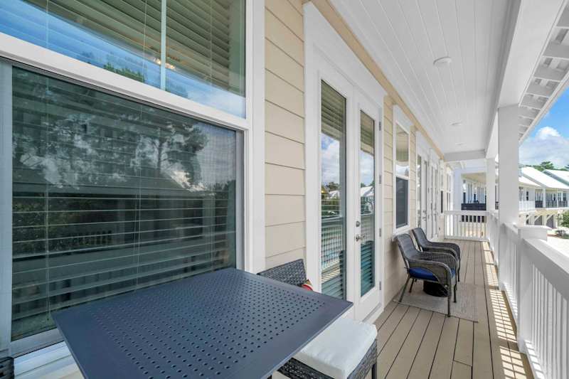 Balcony access from guest bedroom 
