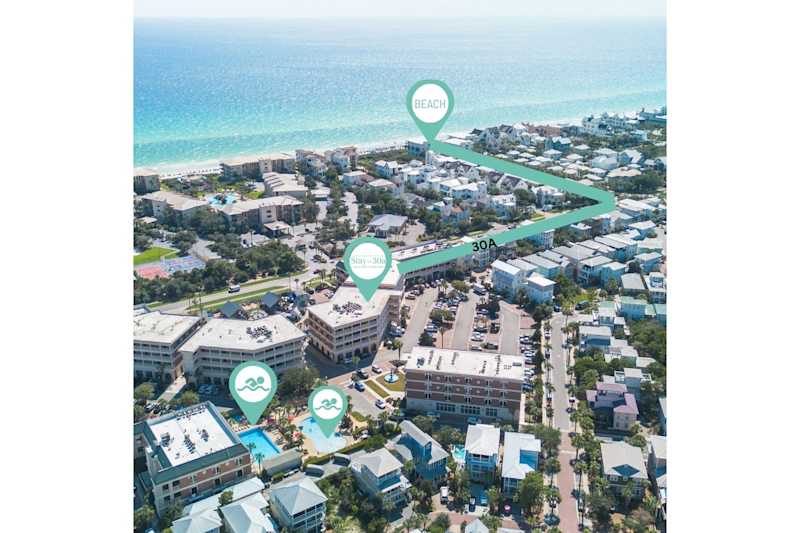 Short walk to the 2 community pools & private deeded beach access. 