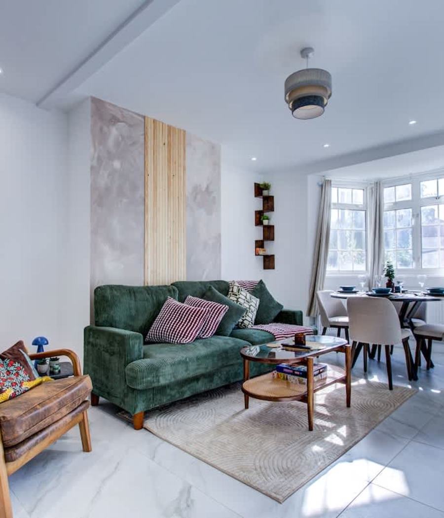 The armchairs in the living room of our Enfield house