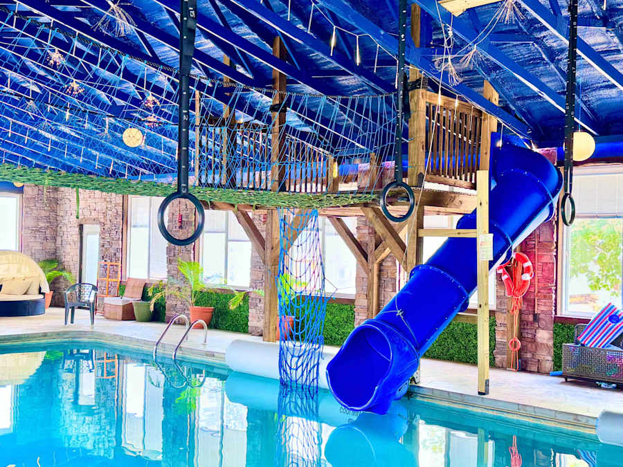 By booking a Treetop Escapes vacation, you will have access to the amenities at Paradise Pointe (a 30 minute drive from Treetops) including our indoor pool. Please see listing details for more information.