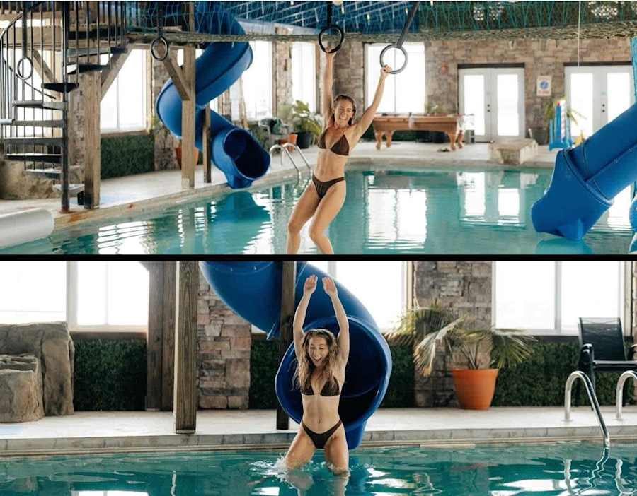 By booking a Treetop Escapes vacation, you will have access to the amenities at Paradise Pointe (a 30 minute drive from Treetops) including our indoor pool. Please see listing details for more information.