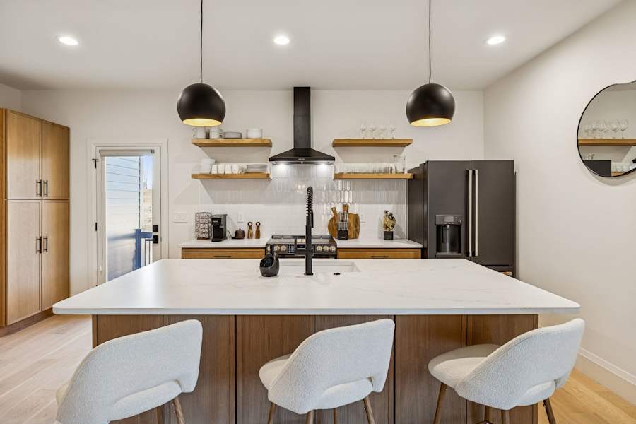The kitchen, fully equipped for cooking and gathering.