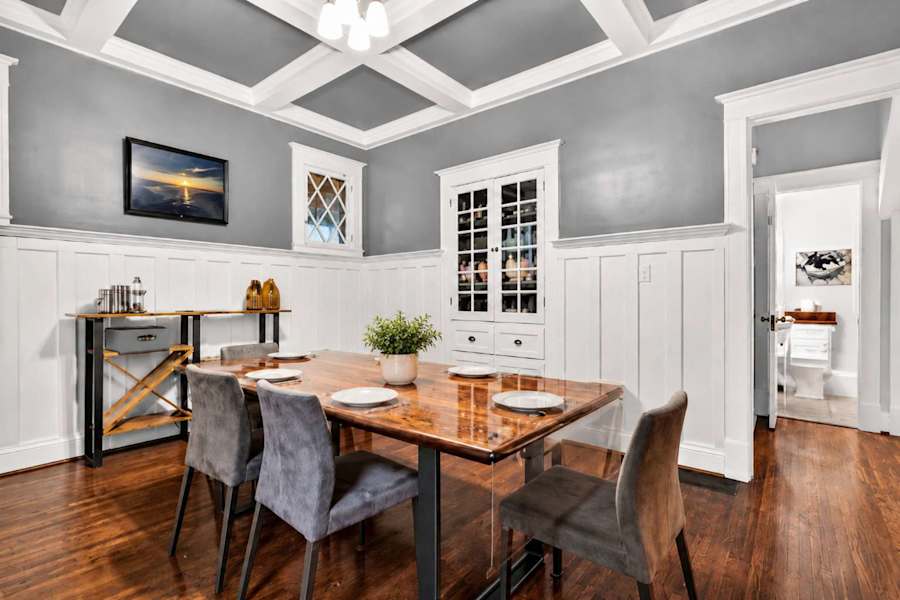 The kitchen and dining area, ready for shared meals.