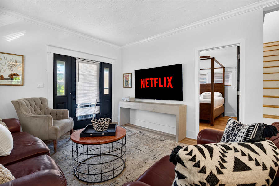 The living room, with comfortable seating and space to gather.