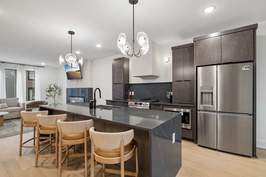 The kitchen, with plenty of counter space.