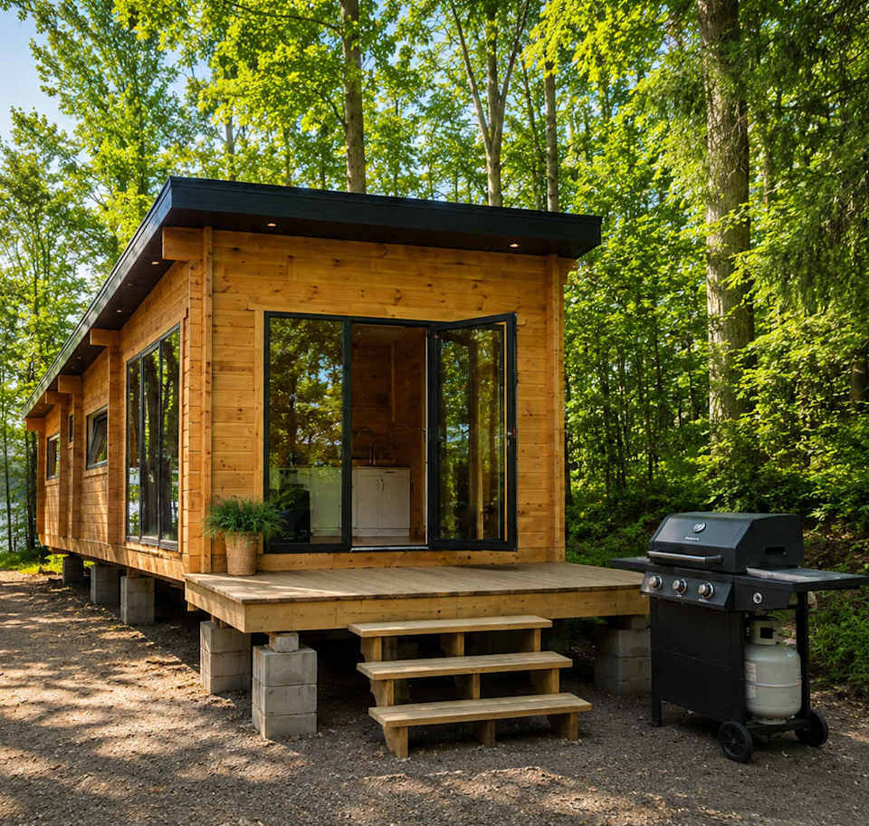 2-Bedroom Unique Eco Log Cabin #201 at Mill Lake Unique Cabins — photograph 1