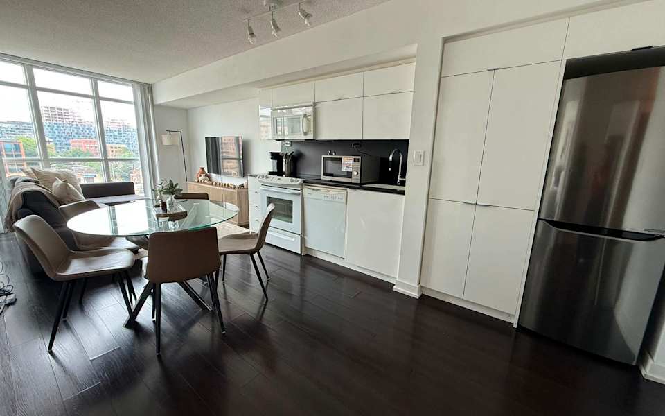 Sleek 1BR+Den City Place Oasis w/ Balcony & TV